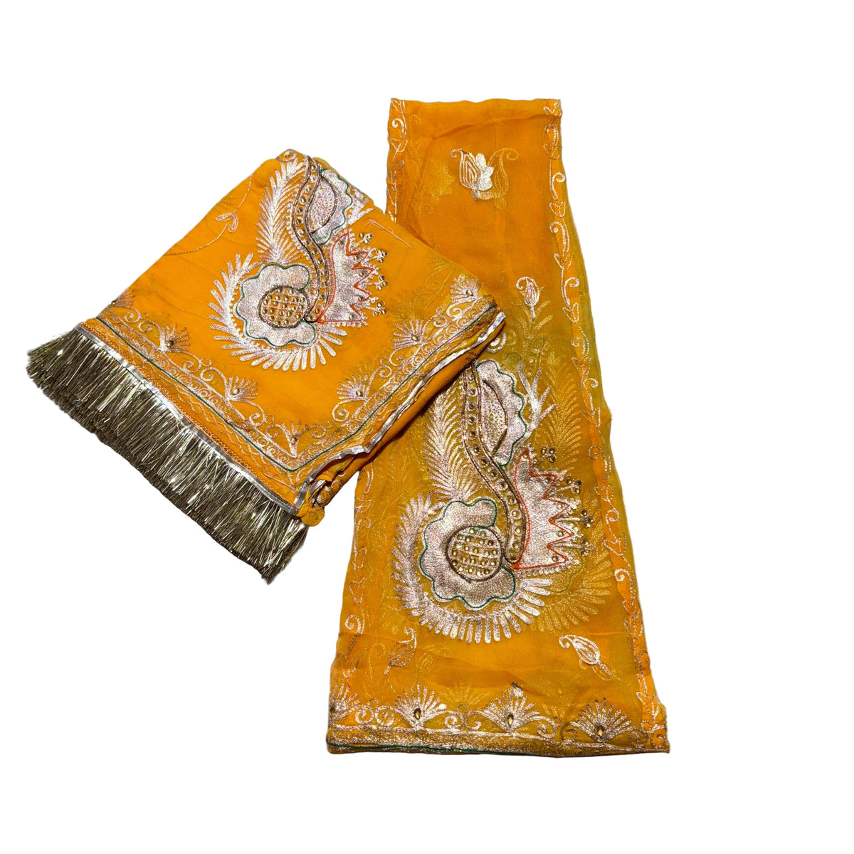 Pure Fabric Poshak with Pure Odhani | Zari & ium TraditionalKundan Work | Prem Wear