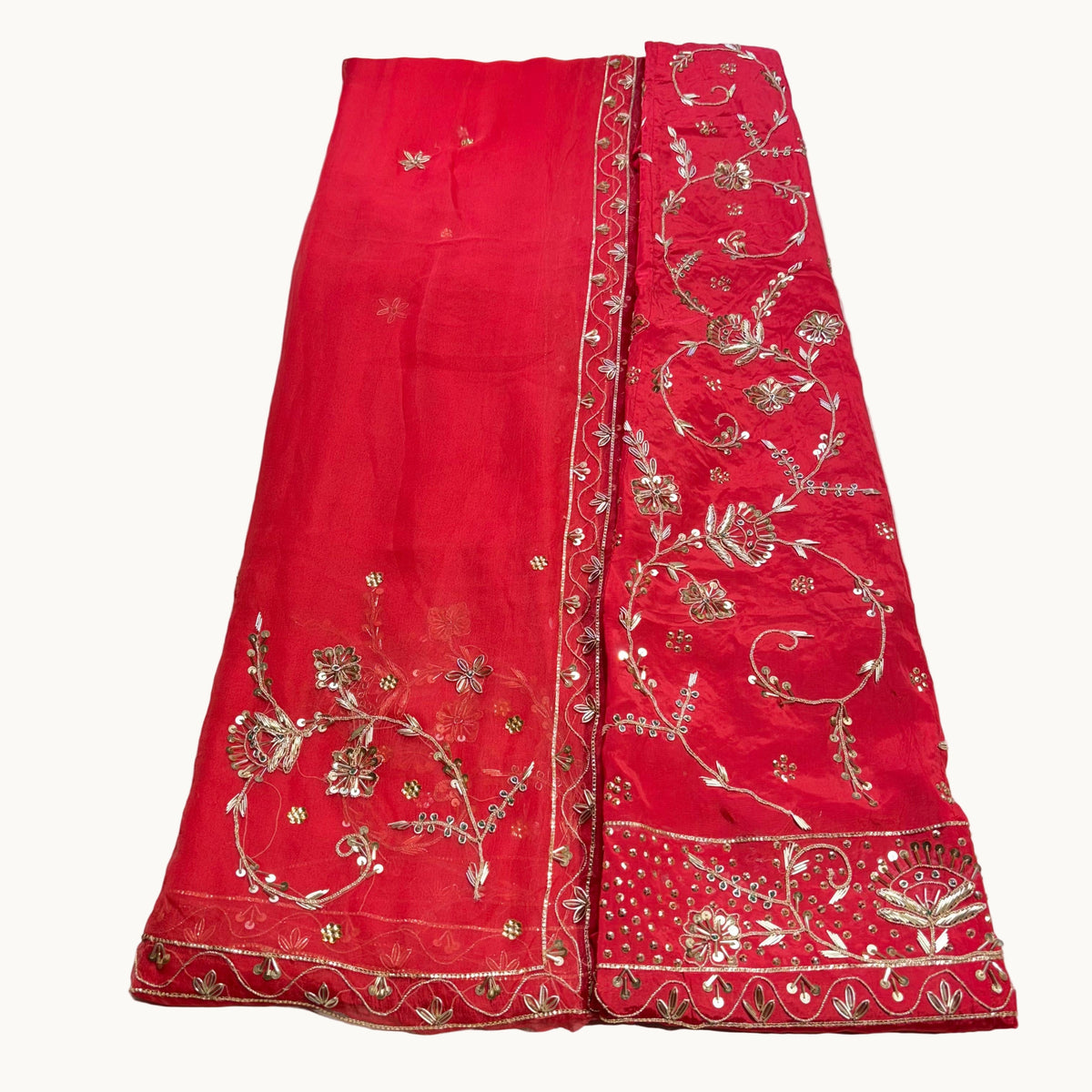 Rajputi Poshak – Zardozi Work Natural Crepe with Thakurji Odhni