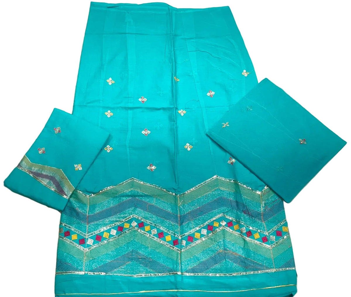 Lining Border Cotton Suit | Designer Printed Cotton Dress Material for Women