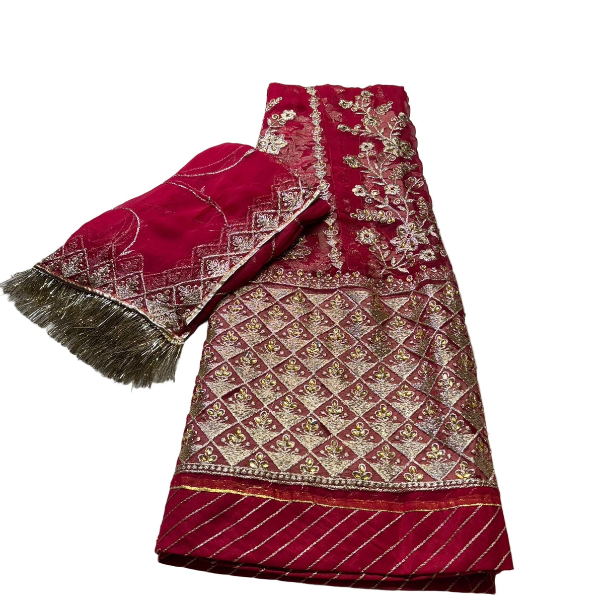Humrahi Fabric Poshak with Humrahi Odni | Kundan Zari Work | Traditional Rajasthani Dress
