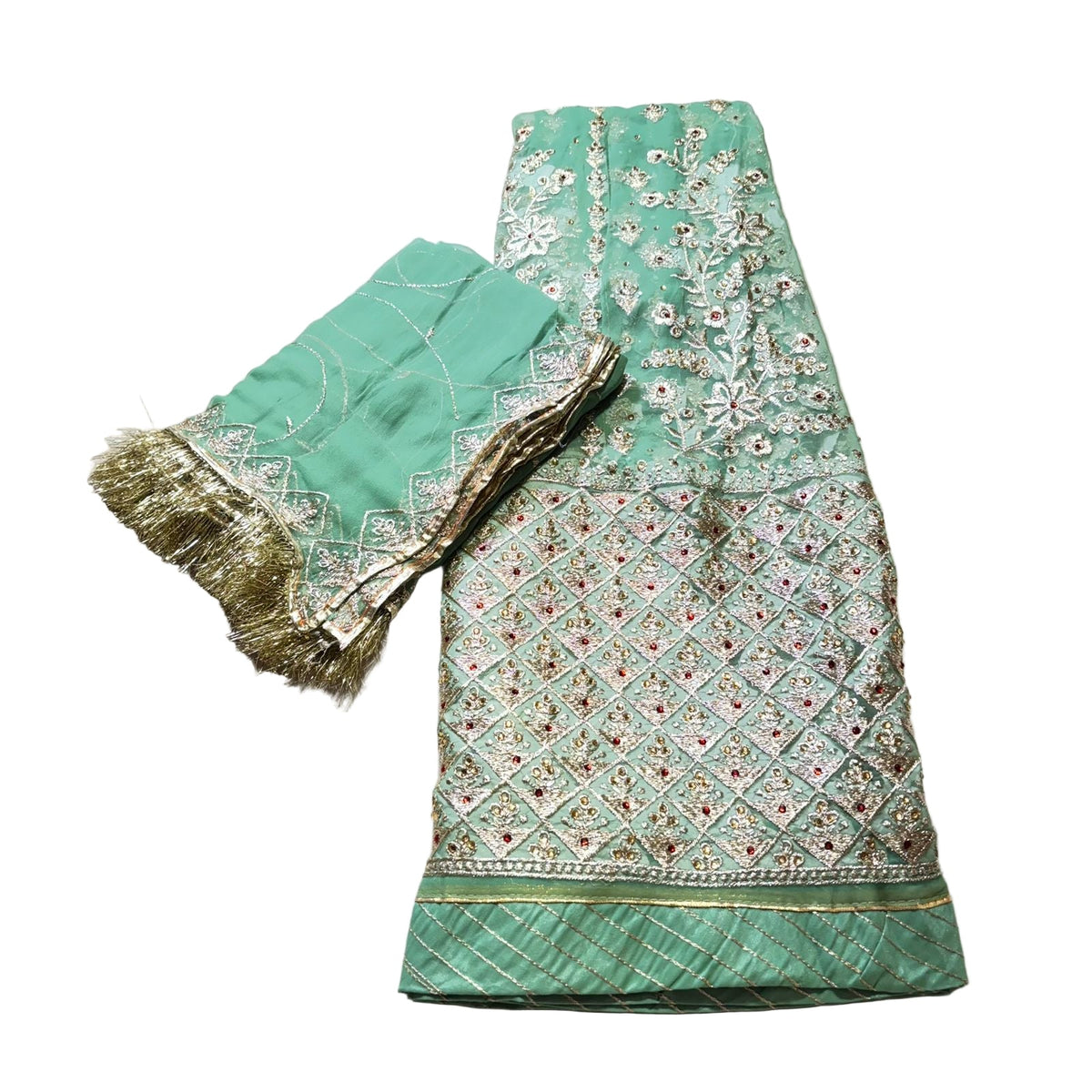 Humrahi Fabric Poshak with Humrahi Odni | Kundan Zari Work | Traditional Rajasthani Dress