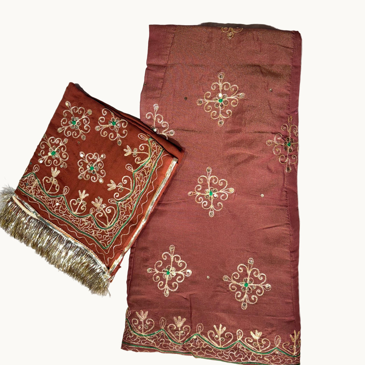 Designer Rajputi Poshak | Tissue Fabric & Humrahi Pure Odhni | Heavy Zari hand Work.