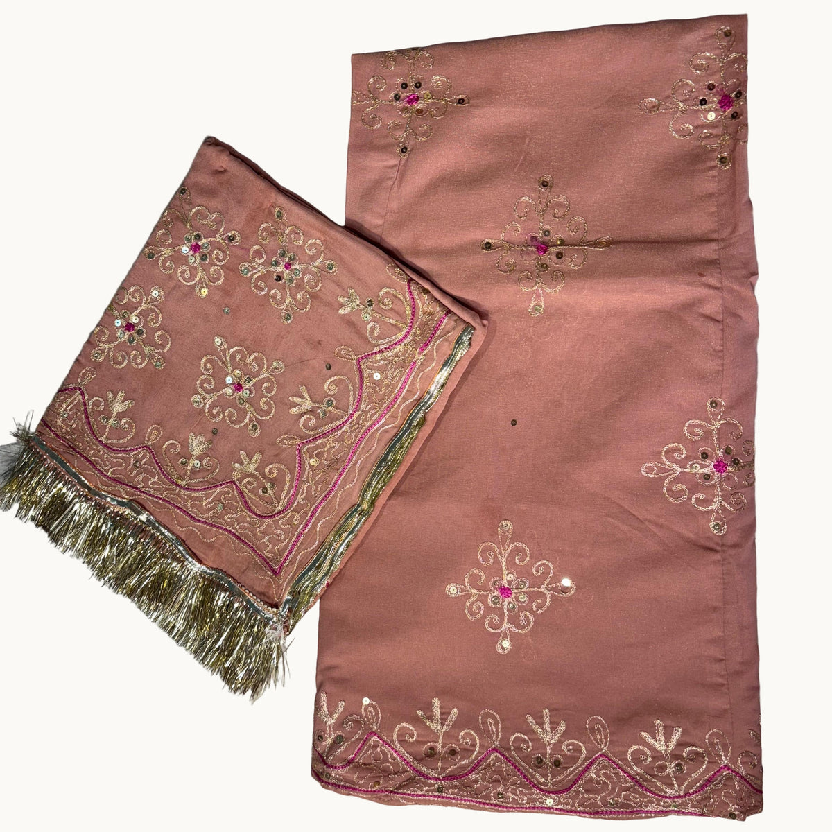 Designer Rajputi Poshak | Tissue Fabric & Humrahi Pure Odhni | Heavy Zari hand Work.