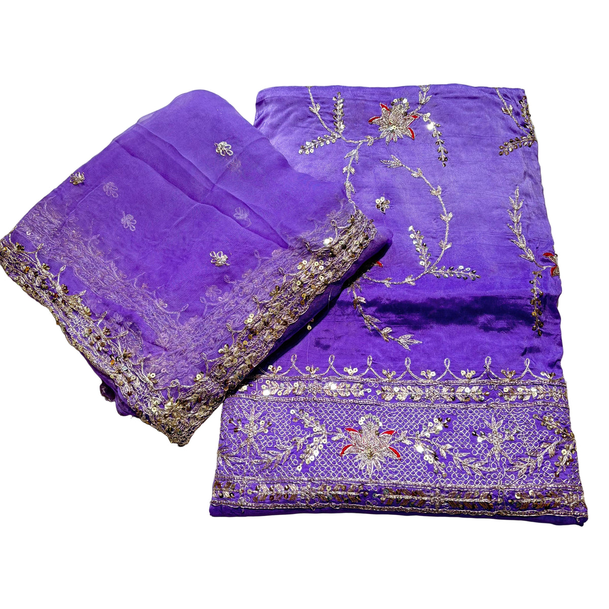 Crup Fabric Poshak with Tora Odhani | Pittern Work | Traditional Wear