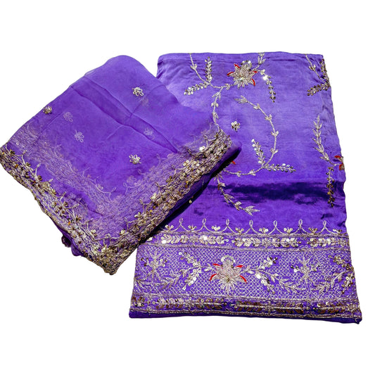 Crup Fabric Poshak with Tora Odhani | Pittern Work | Traditional Wear