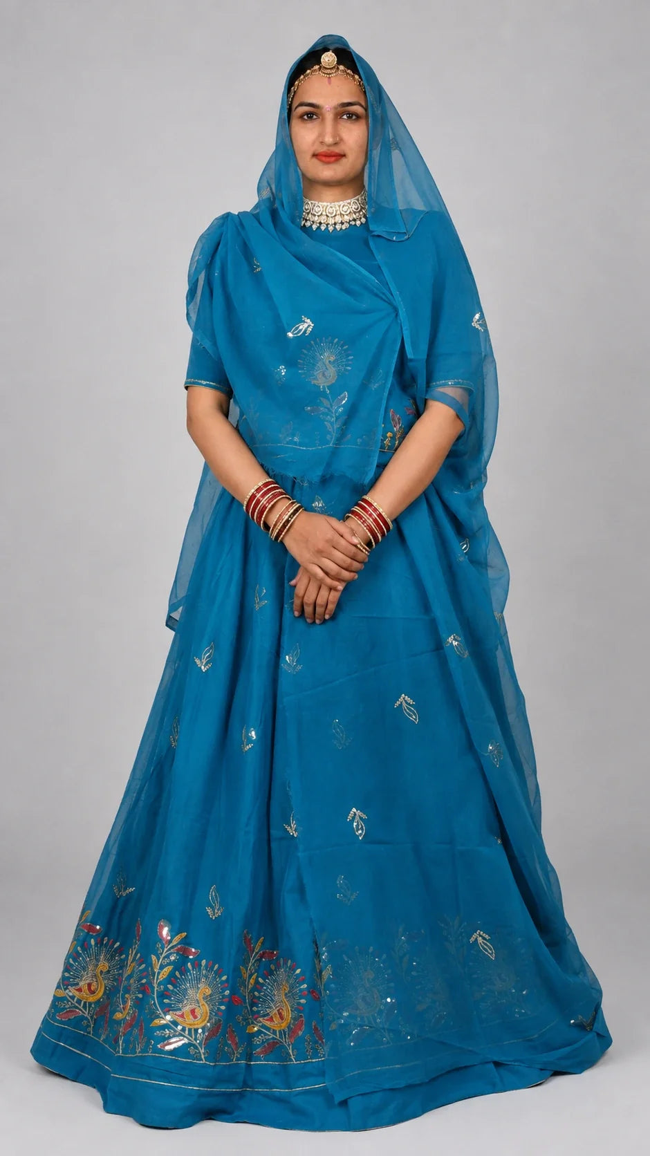 Mor Border Cotton Suit Set for Women – Embroidered Peacock Border Suti Suit Dress Material