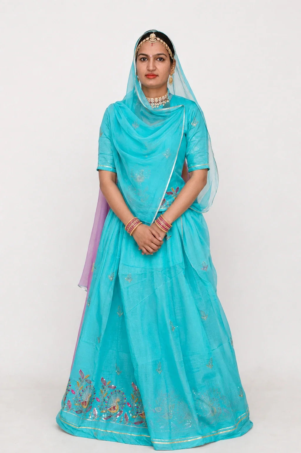 Mor Border Cotton Suit Set for Women – Embroidered Peacock Border Suti Suit Dress Material