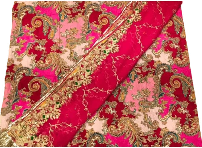Pink Paisley Saas Bahu Rajputi Poshak Pure Fabric with Heavy Zari Work Odhani | Traditional Wedding Wear