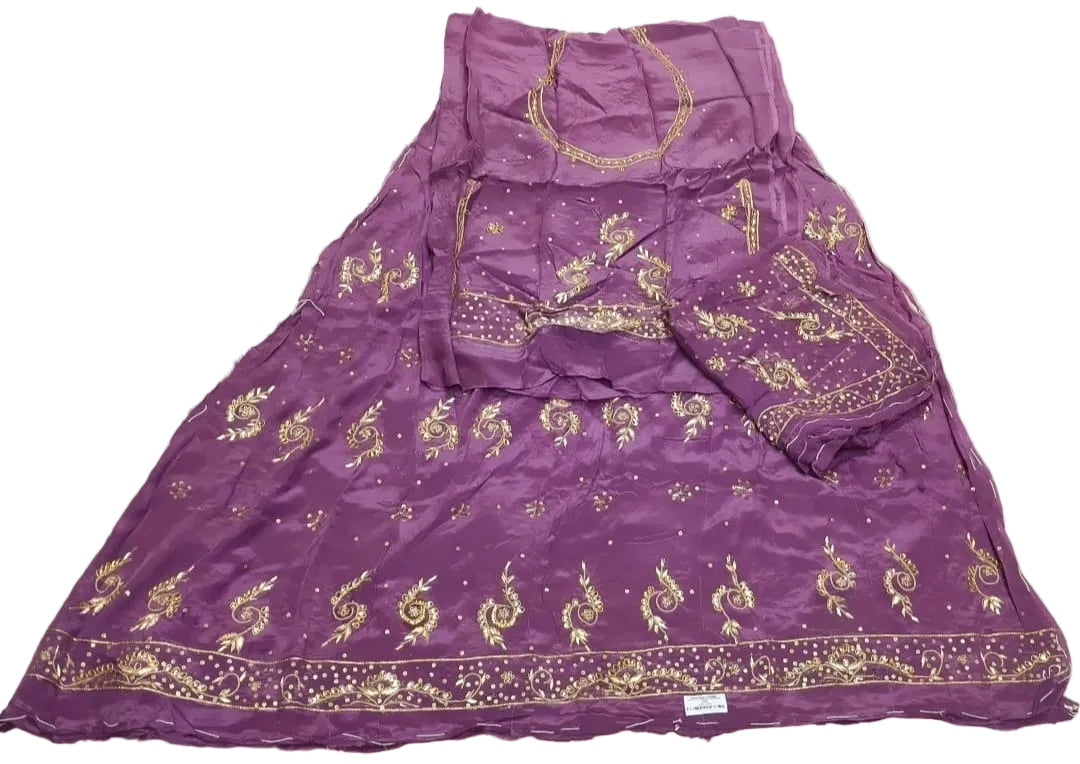 Khuli Bunti Design Rajputi Poshak with Thakhurji Pure Odhni – Natural Crepe Pure Fabric Zardozi Work Traditional Rajputi Dress