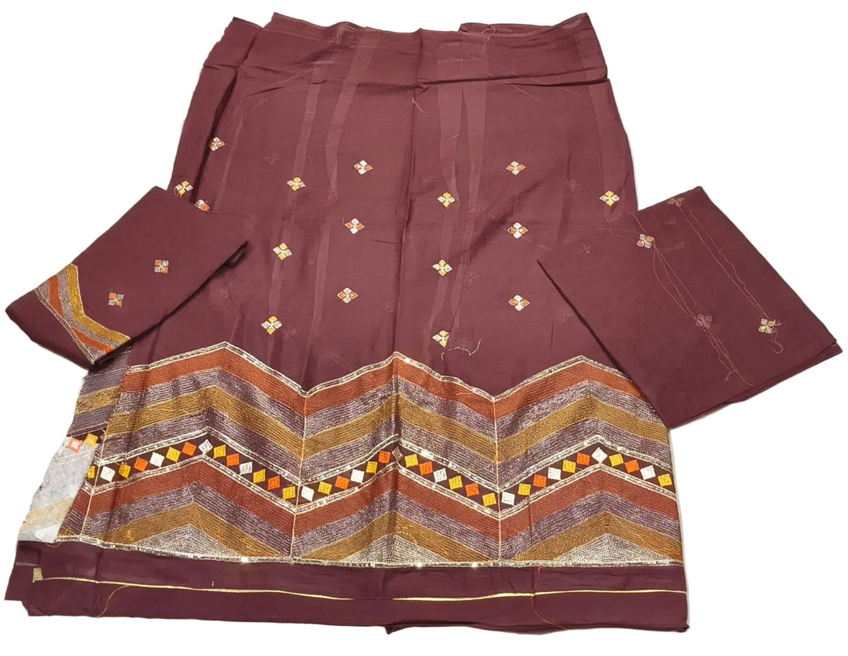 Lining Border Cotton Suit | Designer Printed Cotton Dress Material for Women