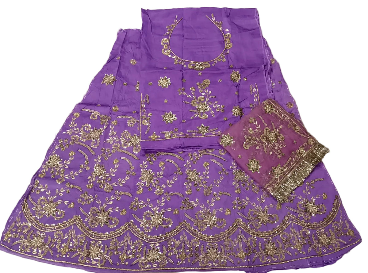 Heavy Border Rajputi Poshak with Thakhurji Pure Odhni | Zardozi Work | Bember Satin Fabric