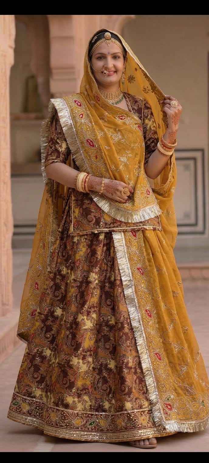 Premium Multicolor Saas Bahu Rajputi Poshak | Pure Fabric | Heavy Zari Work Traditional Dress