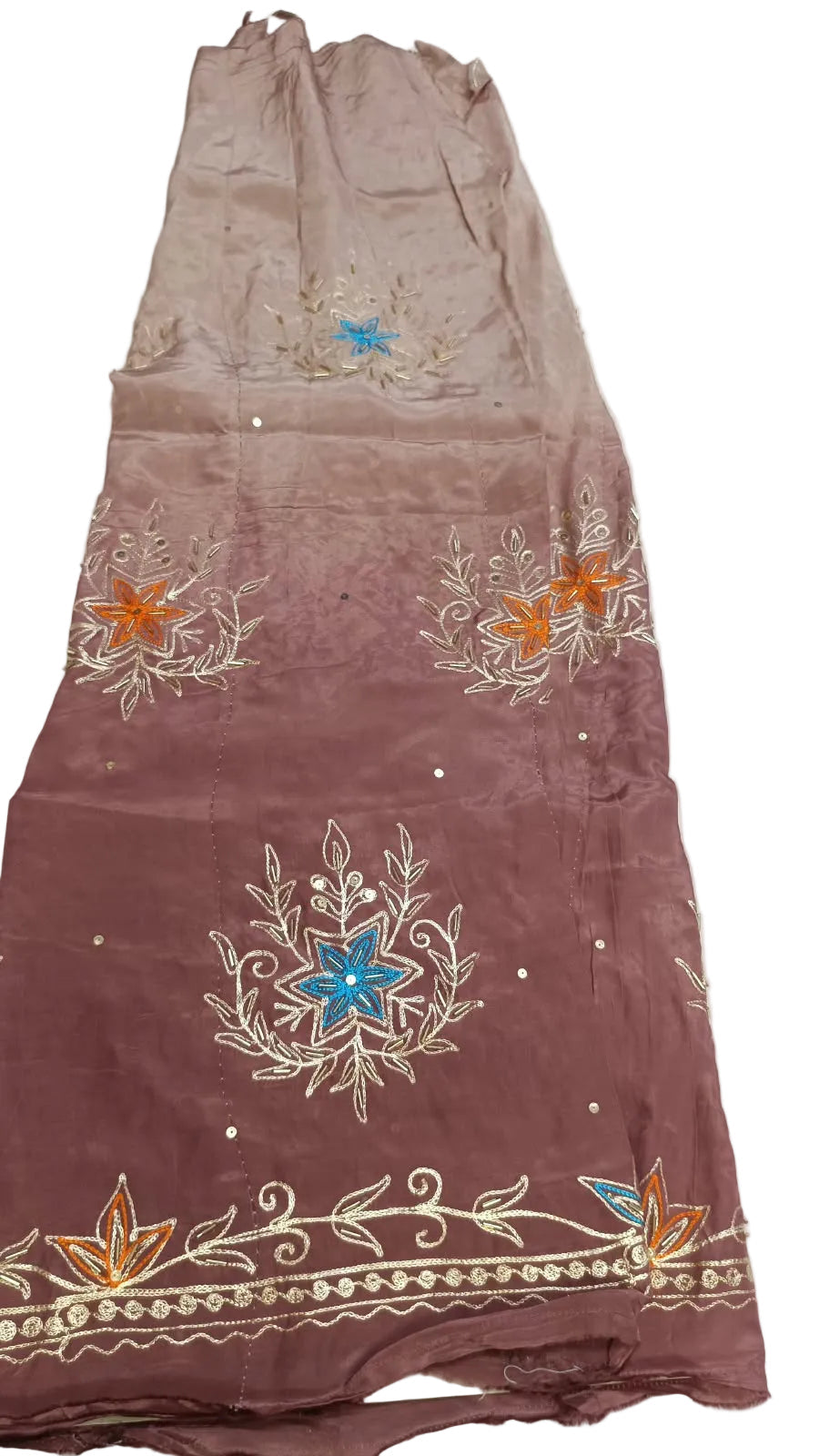 Onion Pink Shaded Pure Crepe Rajputi Poshak – Zari Cutdana