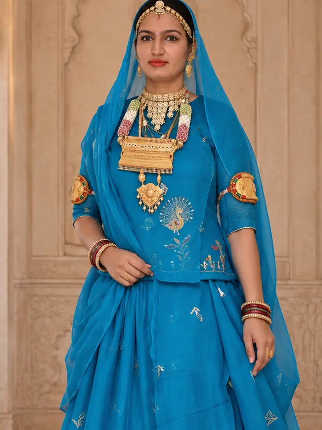 Mor Border Cotton Suit Set for Women – Embroidered Peacock Border Suti Suit Dress Material