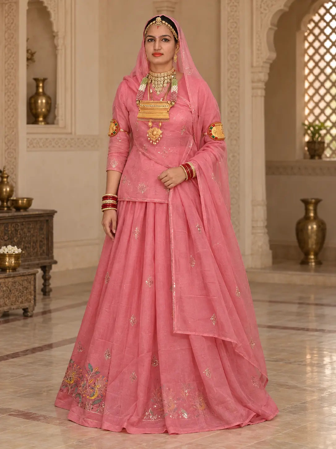 Mor Border Cotton Suit Set for Women – Embroidered Peacock Border Suti Suit Dress Material