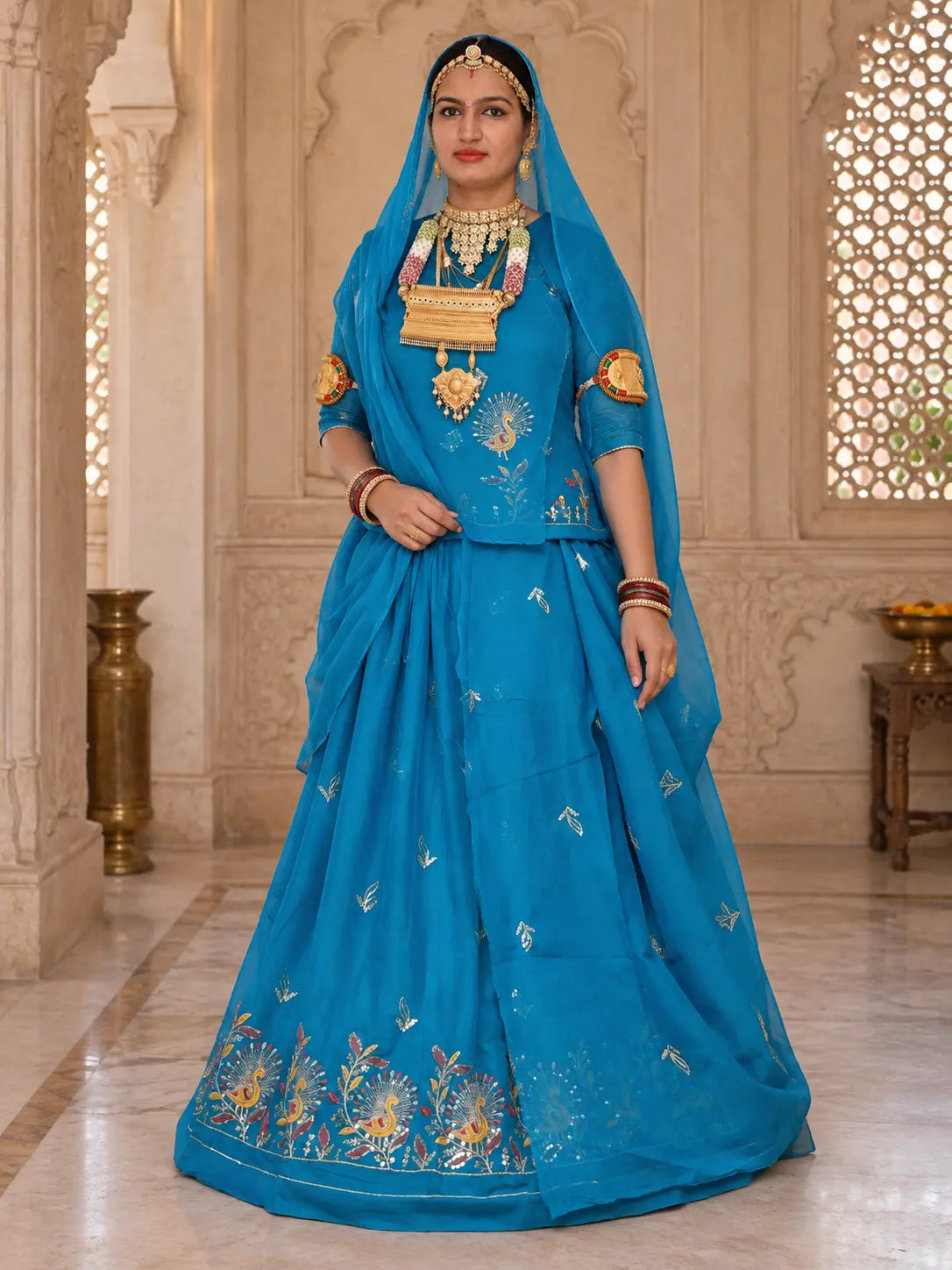 Mor Border Cotton Suit Set for Women – Embroidered Peacock Border Suti Suit Dress Material