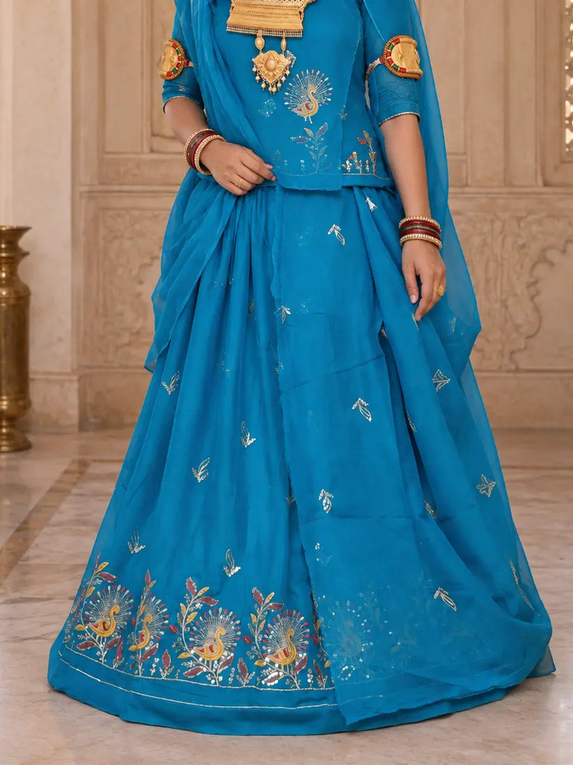 Mor Border Cotton Suit Set for Women – Embroidered Peacock Border Suti Suit Dress Material