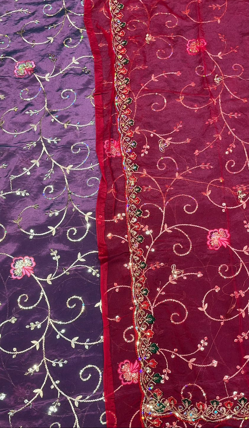 Premium Dhup Chaav Fabric Poshak Set with Odni | Traditional Shine Fabric Dress