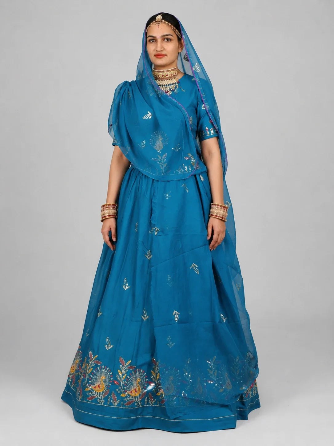 Mor Border Cotton Suit Set for Women – Embroidered Peacock Border Suti Suit Dress Material