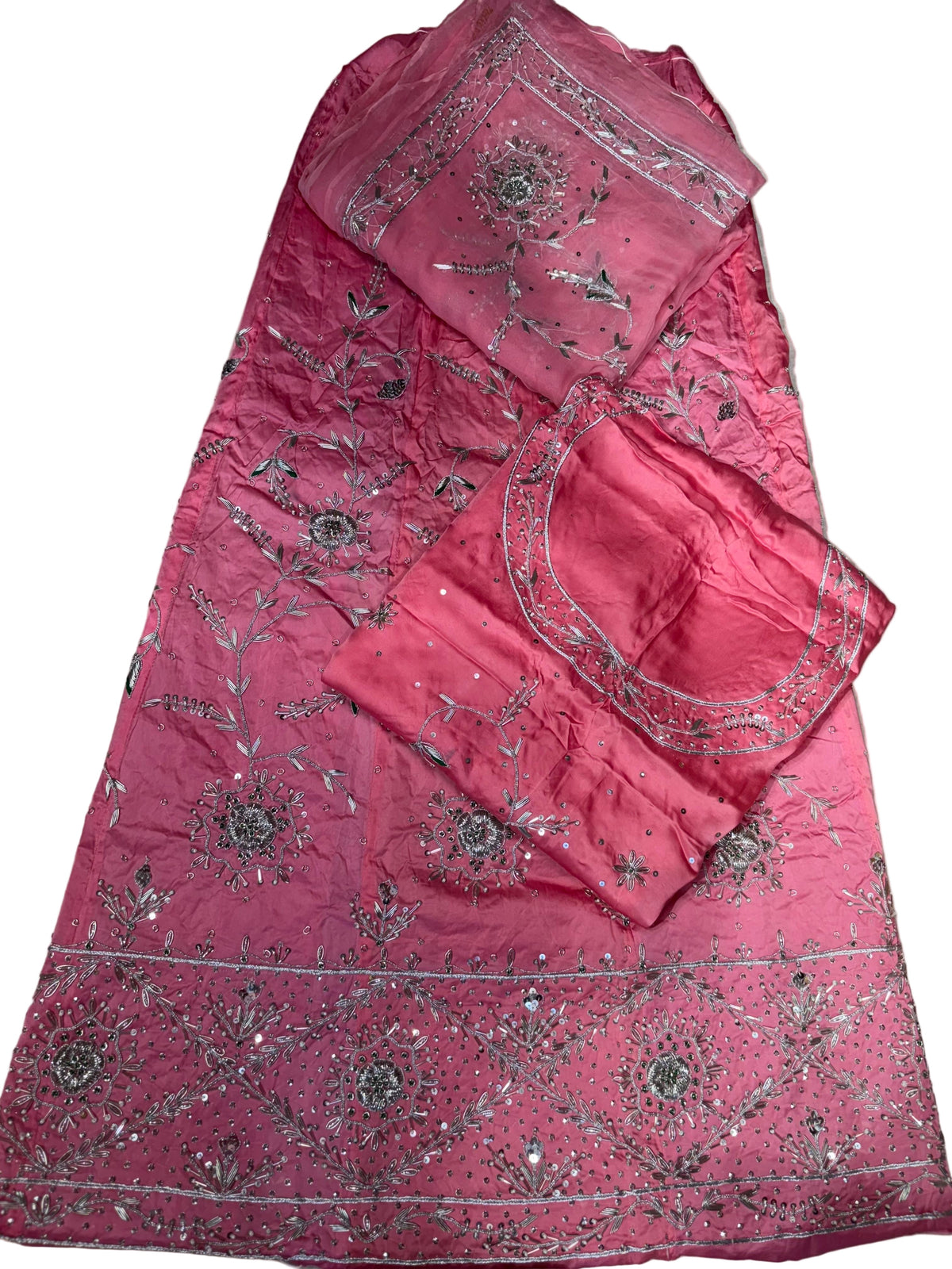 Rajputi Poshak | Bemberg Satin Fabric with Thakurji Pyor Odhni | Heavy Zardozi, Dabka, Sequin & Jari Handwork