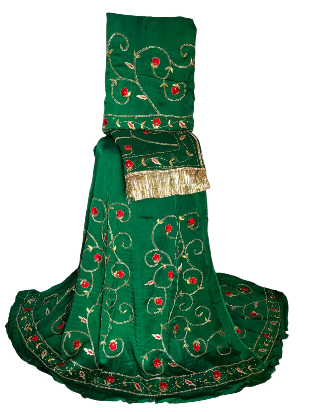 Rajputi Poshak – Gota Patti Bemberg Satin – Panna Green with Thakurji Odhni