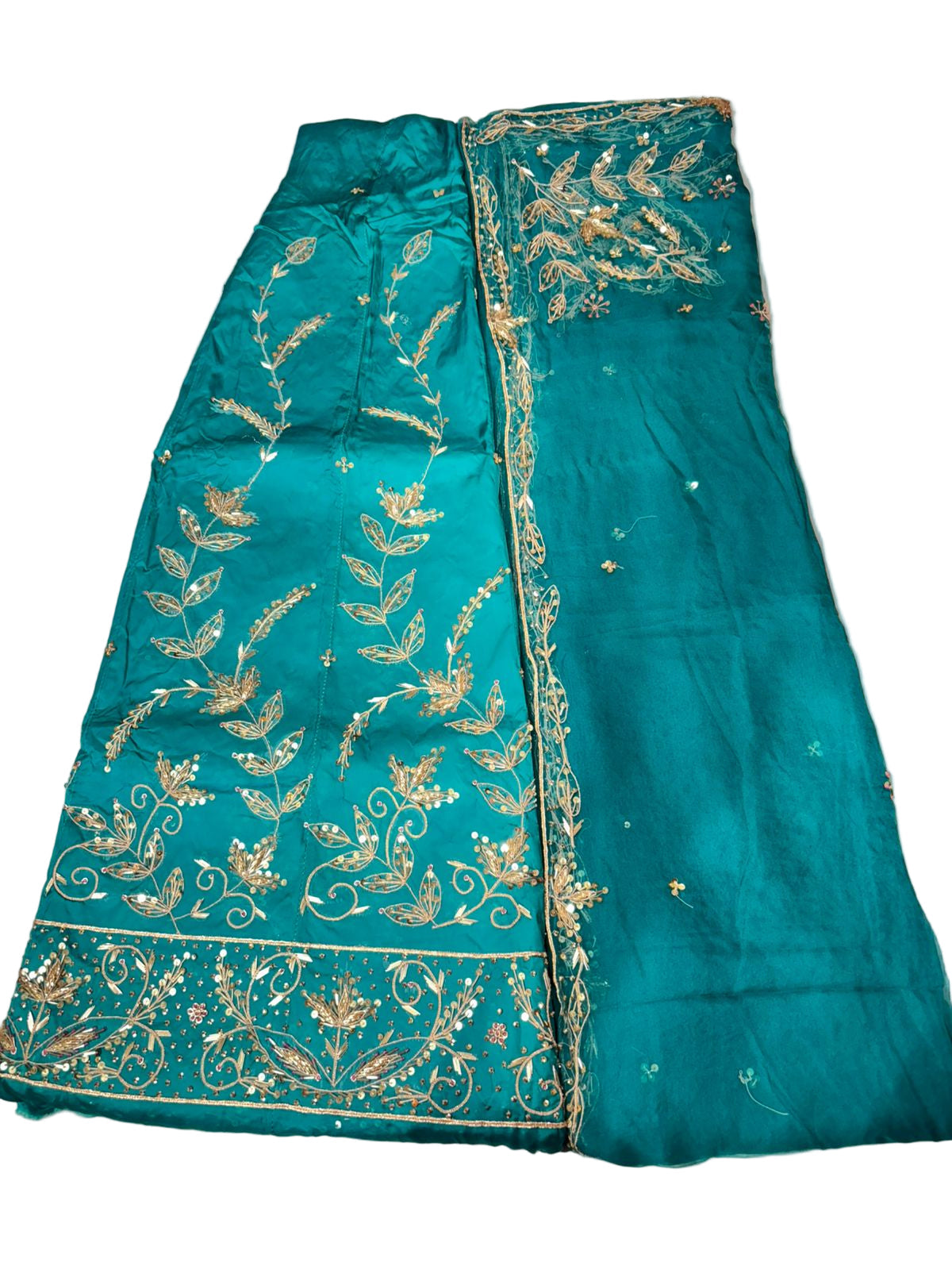Rajputi Poshak | Bemberg Satin Fabric | Heavy Zardozi, Dabka, Sequin, Jari & Cut Dana Handwork | Thakurji Pyor Odhni