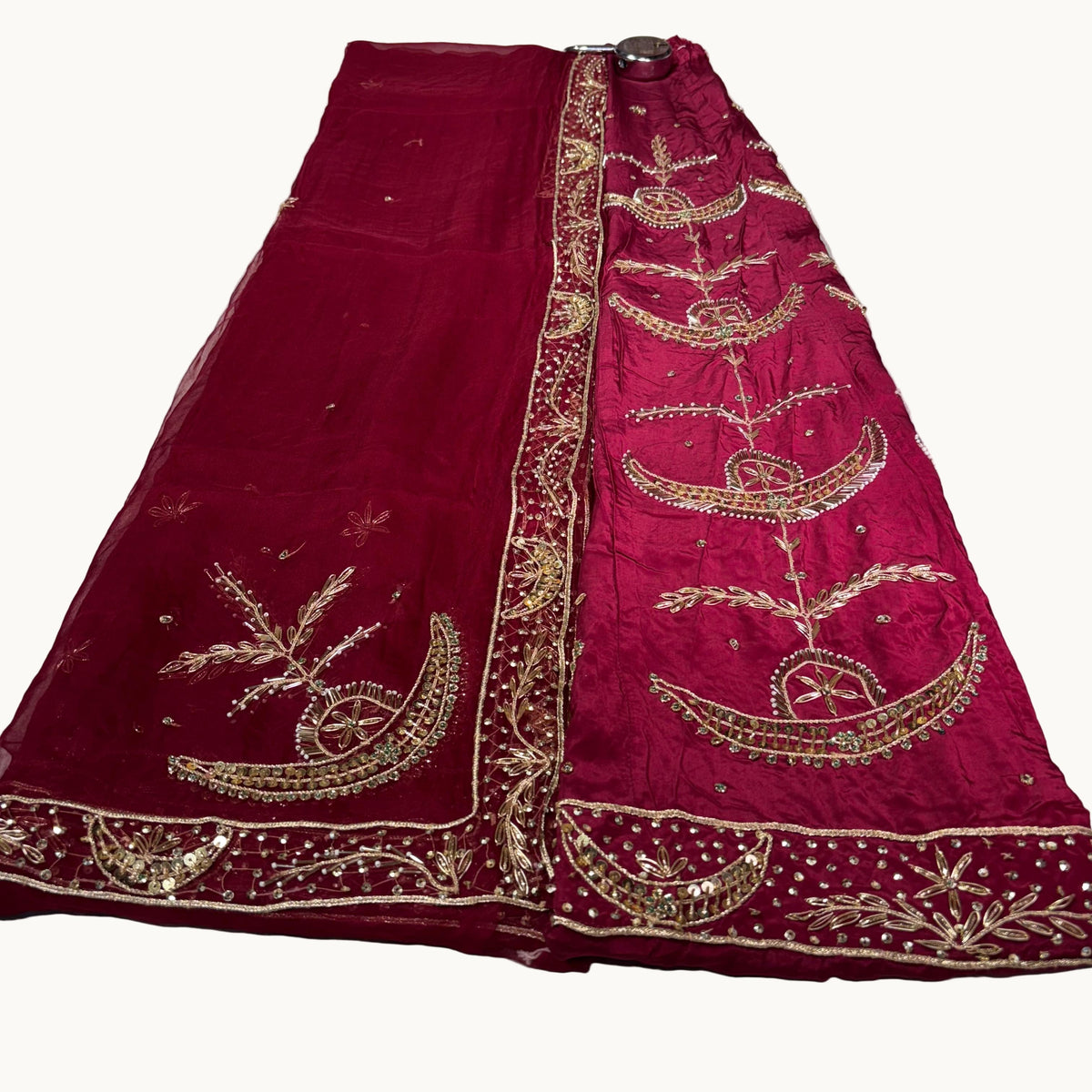 Premium Rajputi Poshak in Natural Crape Fabric with Pure Thakurji Odni & Heavy Handwork